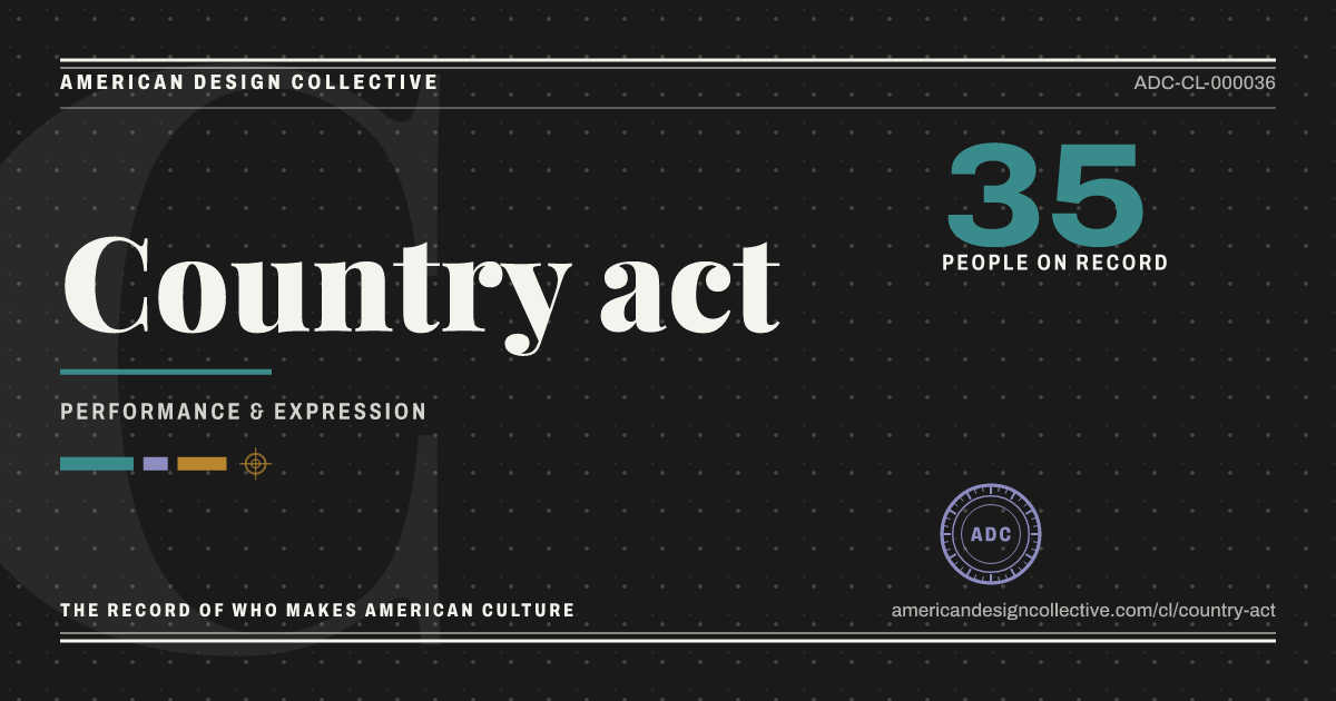 Registry card for Country act: the ADC seal, Country act, and how much is on record.
