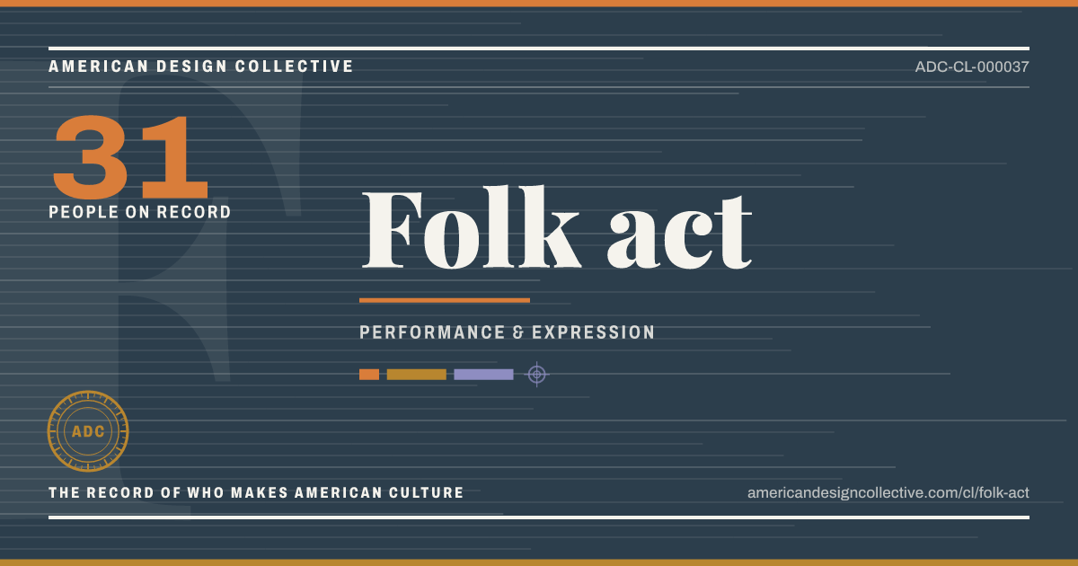 Registry card for Folk act: the ADC seal, Folk act, and how much is on record.