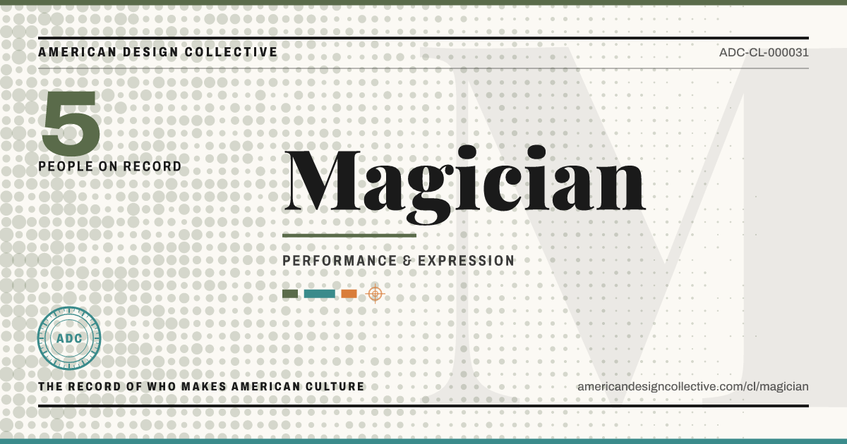 Registry card for Magician: the ADC seal, Magician, and how much is on record.