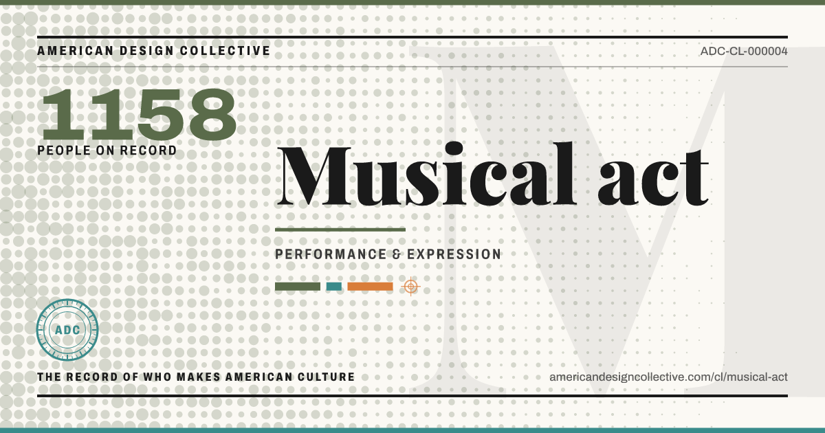 Registry card for Musical act: the ADC seal, Musical act, and how much is on record.
