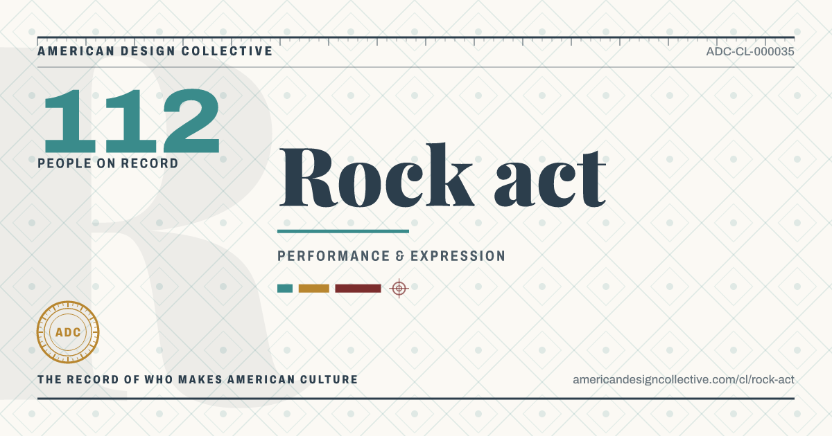 Registry card for Rock act: the ADC seal, Rock act, and how much is on record.
