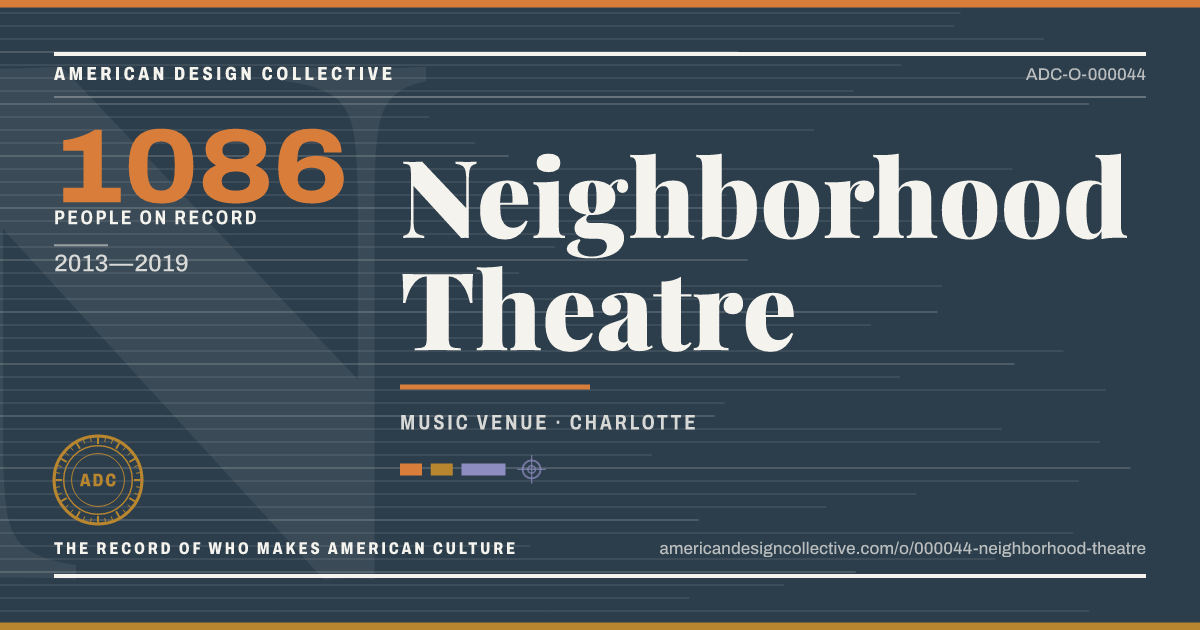 Registry card for Neighborhood Theatre: the ADC seal, Neighborhood Theatre, and how much is on record.
