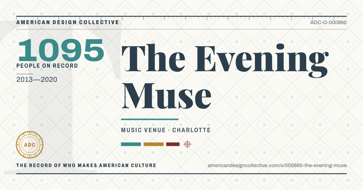 Registry card for The Evening Muse: the ADC seal, The Evening Muse, and how much is on record.