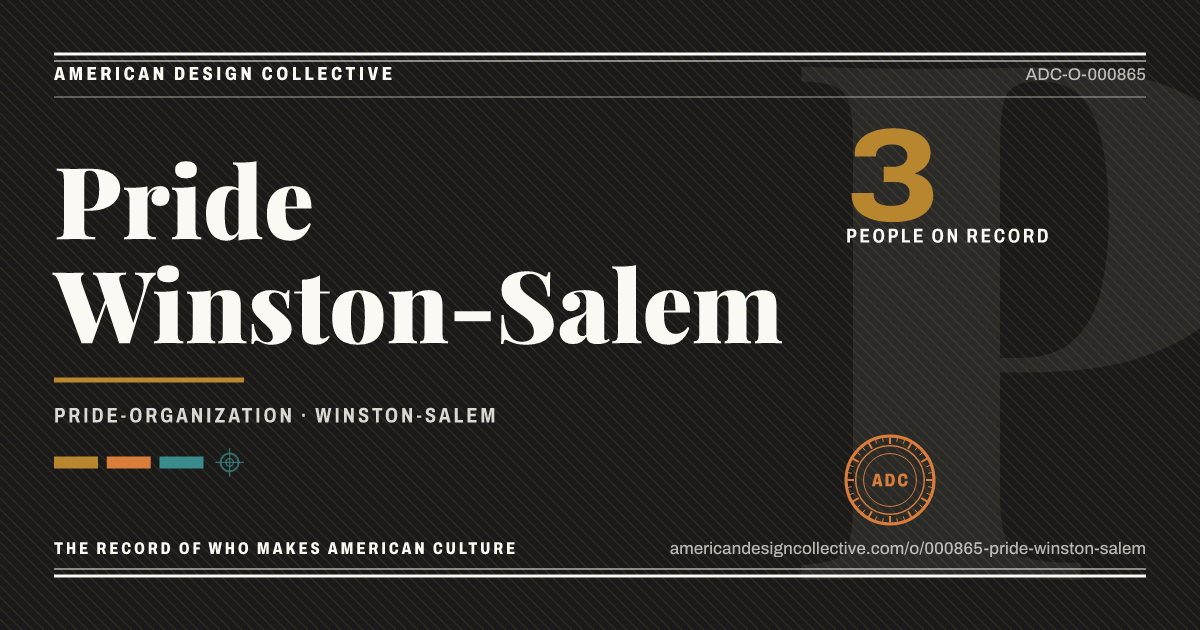 Registry card for Pride Winston-Salem: the ADC seal, Pride Winston-Salem, and how much is on record.