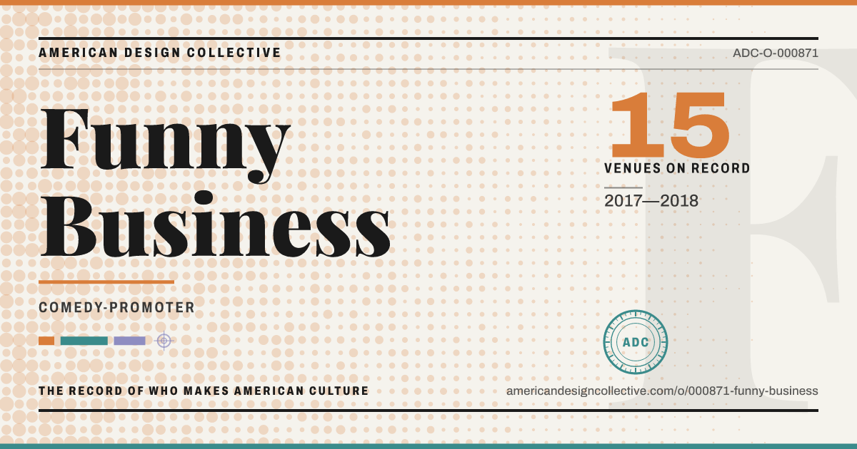 Registry card for Funny Business: the ADC seal, Funny Business, and how much is on record.