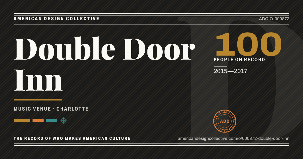 Registry card for Double Door Inn: the ADC seal, Double Door Inn, and how much is on record.