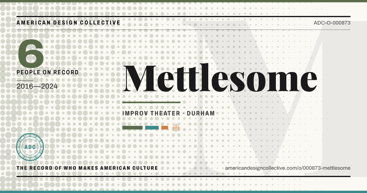 Registry card for Mettlesome: the ADC seal, Mettlesome, and how much is on record.
