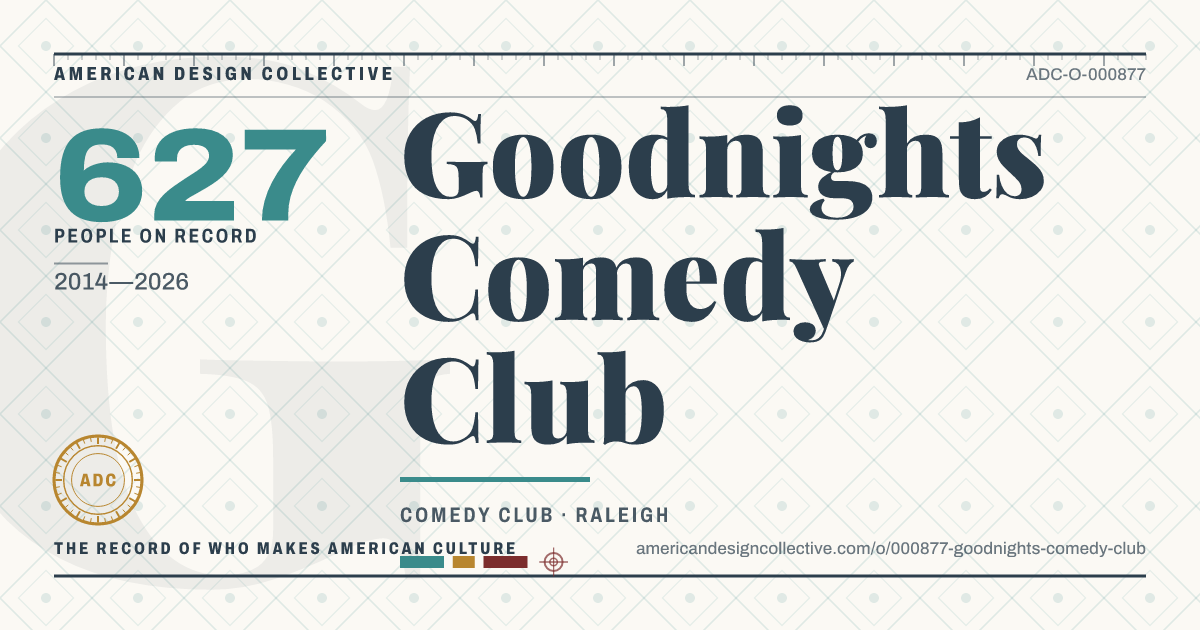 Registry card for Goodnights Comedy Club: the ADC seal, Goodnights Comedy Club, and how much is on record.