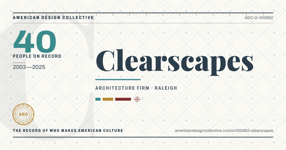 Registry card for Clearscapes: the ADC seal, Clearscapes, and how much is on record.