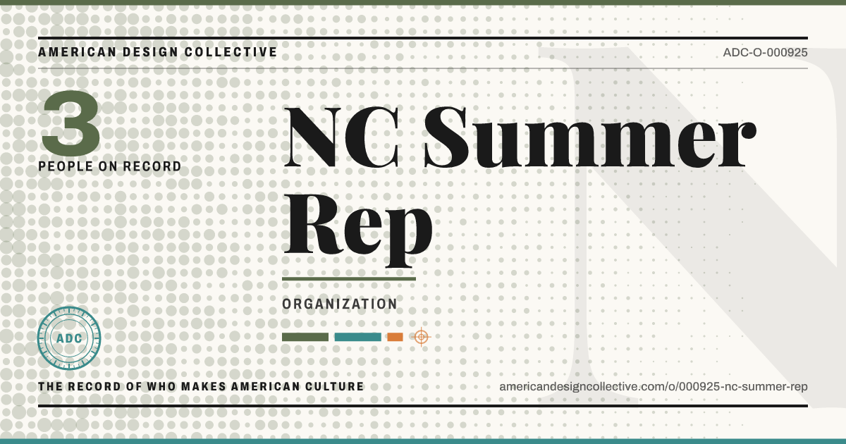 Registry card for NC Summer Rep: the ADC seal, NC Summer Rep, and how much is on record.