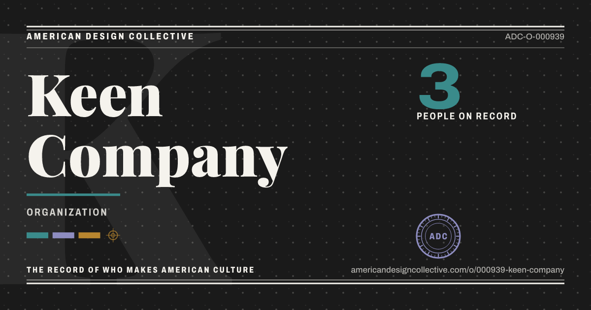 Registry card for Keen Company: the ADC seal, Keen Company, and how much is on record.