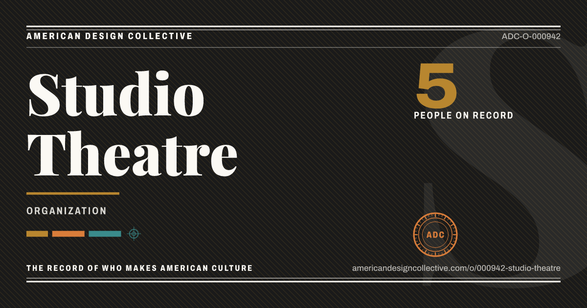Registry card for Studio Theatre: the ADC seal, Studio Theatre, and how much is on record.