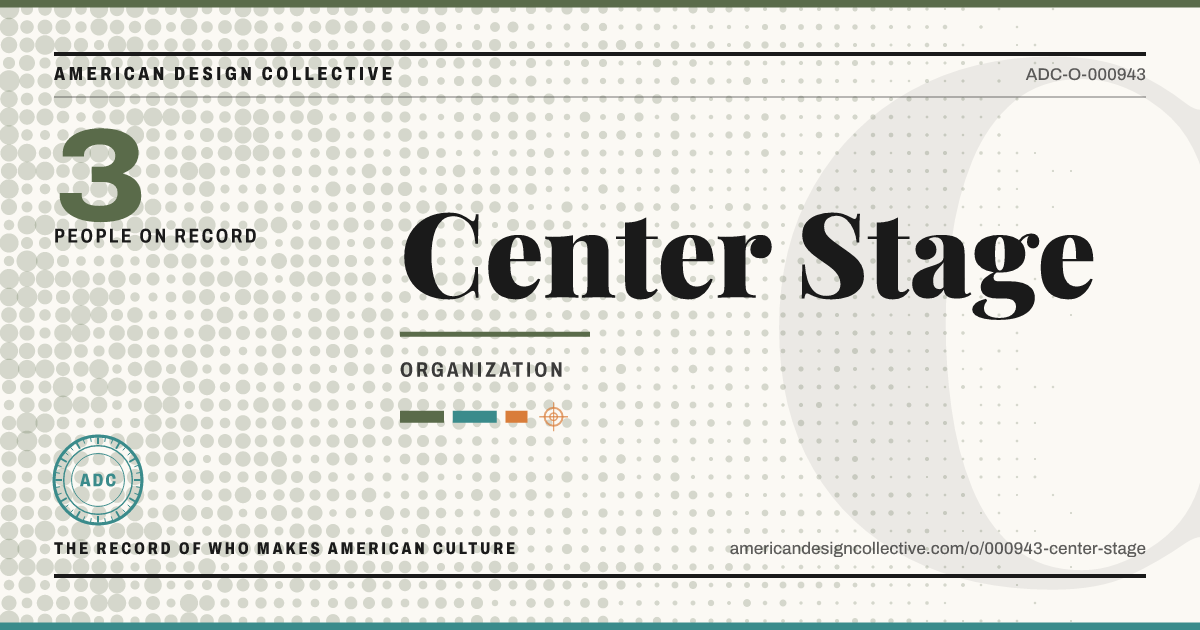 Registry card for Center Stage: the ADC seal, Center Stage, and how much is on record.