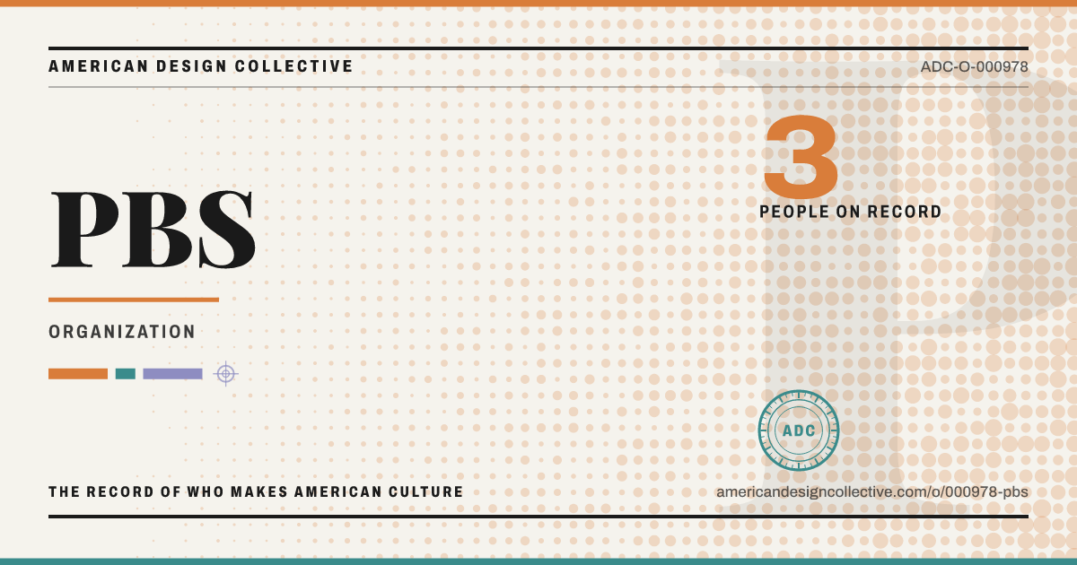 Registry card for PBS: the ADC seal, PBS, and how much is on record.