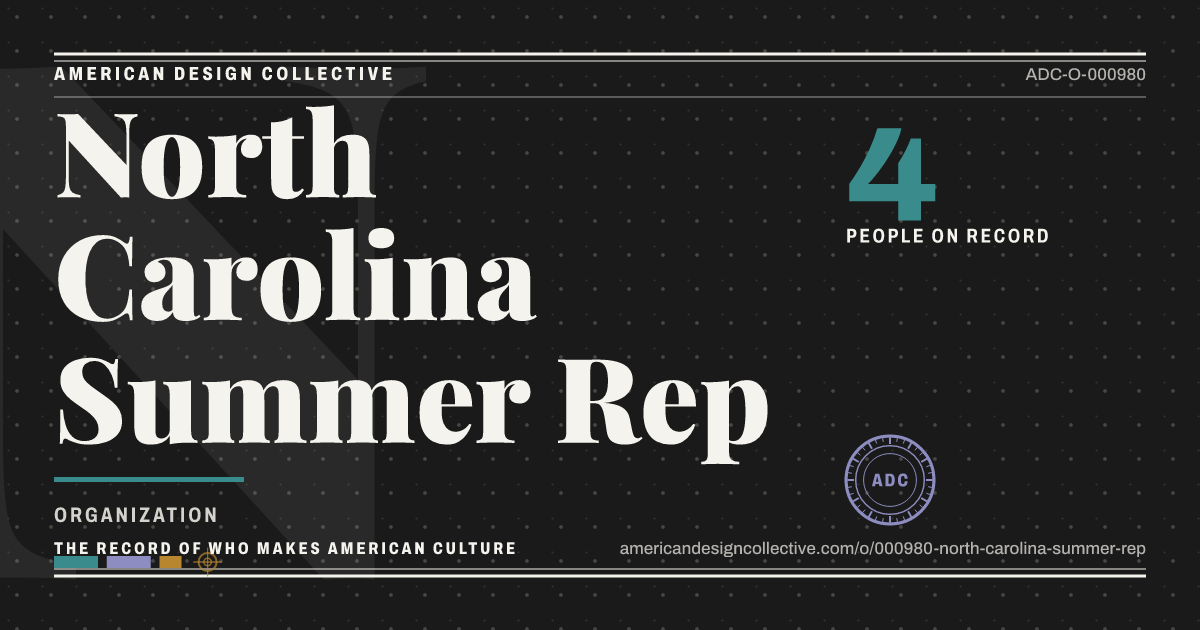 Registry card for North Carolina Summer Rep: the ADC seal, North Carolina Summer Rep, and how much is on record.