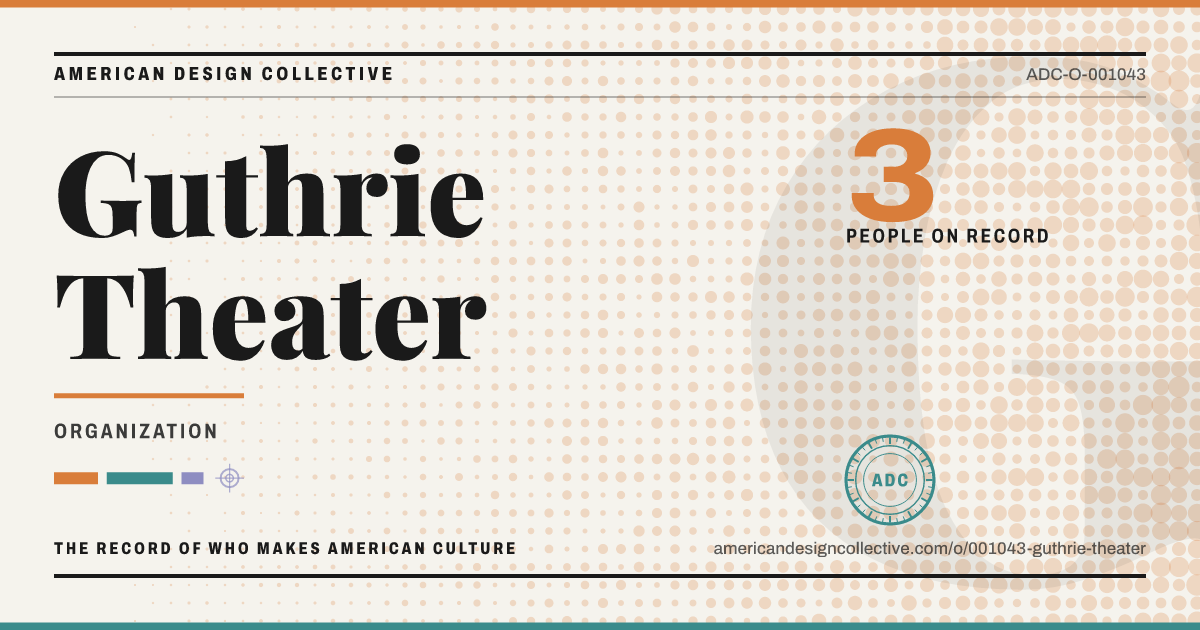 Registry card for Guthrie Theater: the ADC seal, Guthrie Theater, and how much is on record.