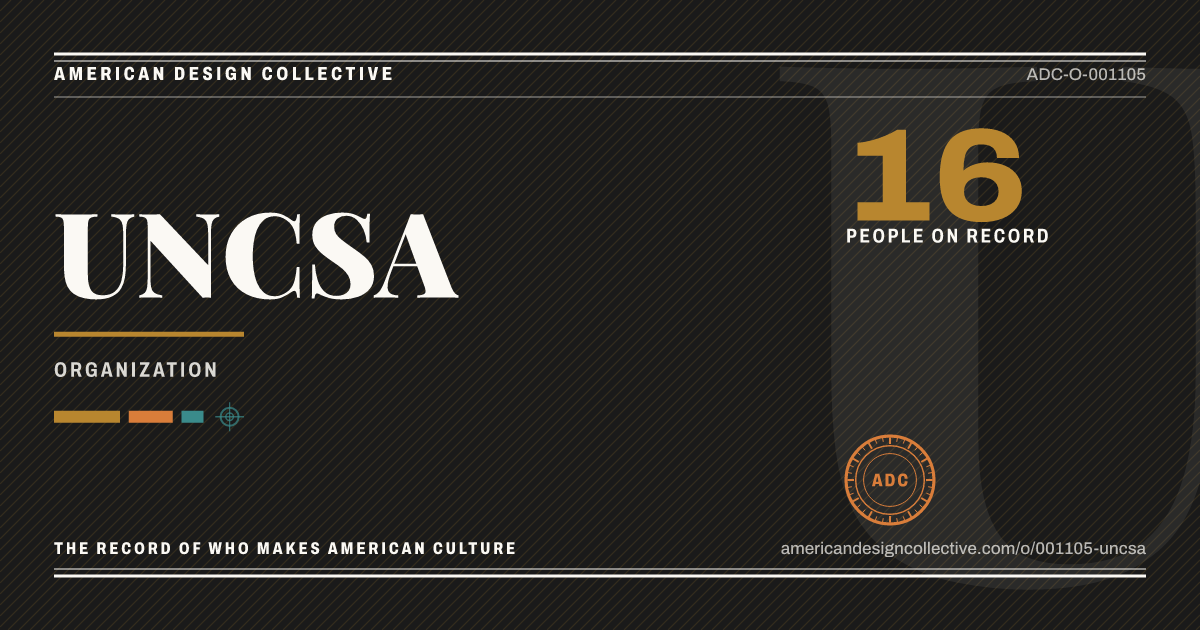 Registry card for UNCSA: the ADC seal, UNCSA, and how much is on record.