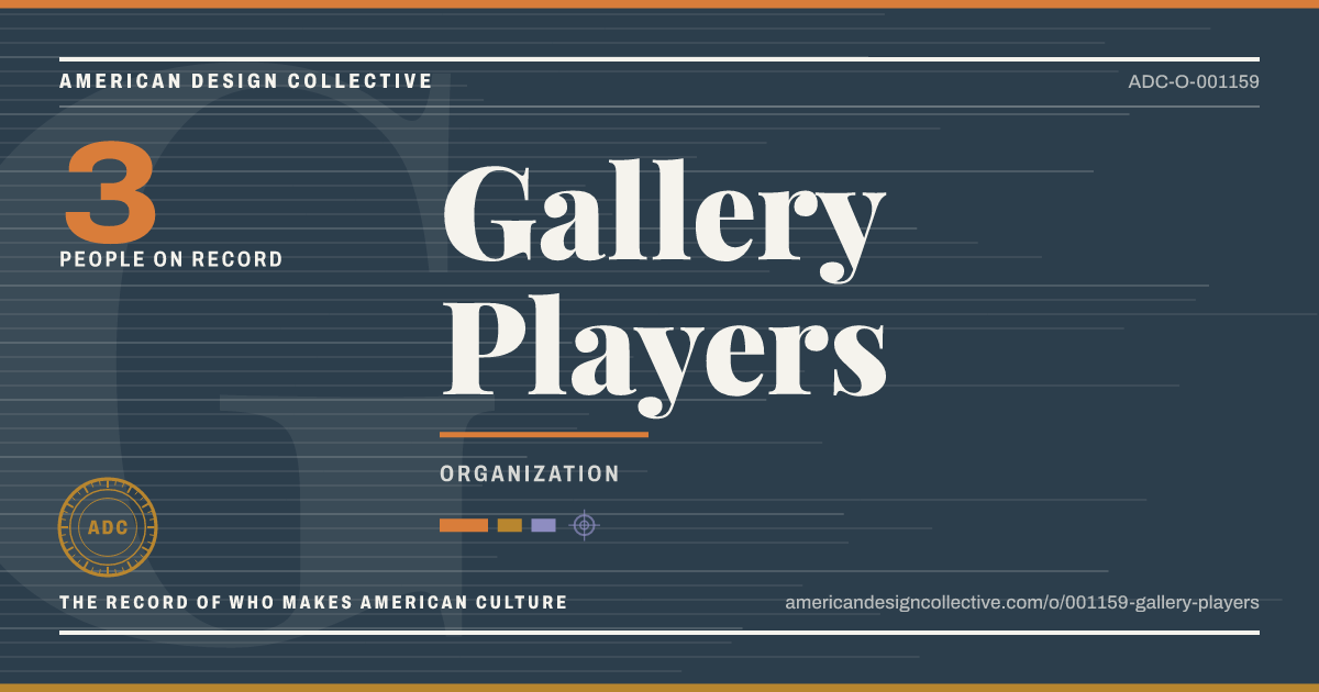 Registry card for Gallery Players: the ADC seal, Gallery Players, and how much is on record.