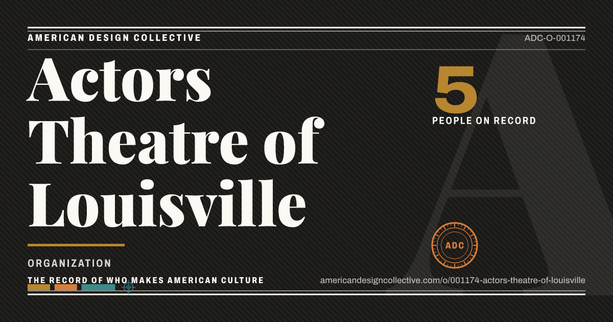Registry card for Actors Theatre of Louisville: the ADC seal, Actors Theatre of Louisville, and how much is on record.