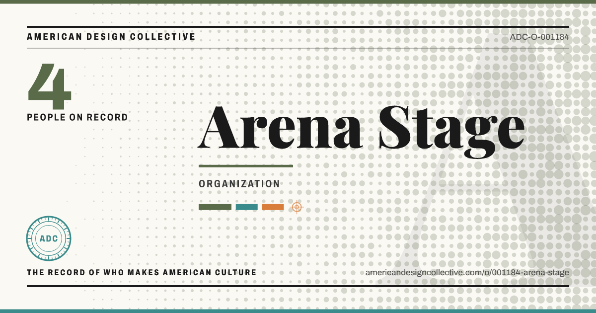 Registry card for Arena Stage: the ADC seal, Arena Stage, and how much is on record.