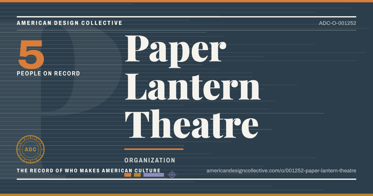 Registry card for Paper Lantern Theatre: the ADC seal, Paper Lantern Theatre, and how much is on record.