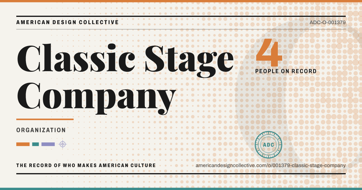 Registry card for Classic Stage Company: the ADC seal, Classic Stage Company, and how much is on record.