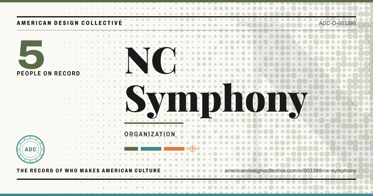 Registry card for NC Symphony: the ADC seal, NC Symphony, and how much is on record.