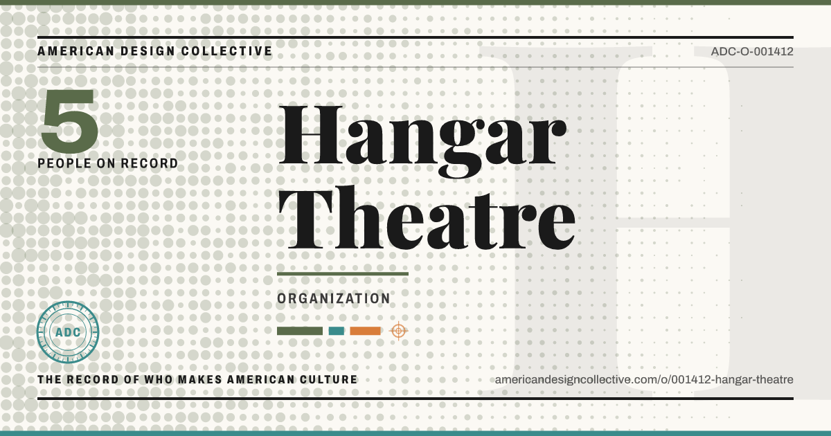 Registry card for Hangar Theatre: the ADC seal, Hangar Theatre, and how much is on record.