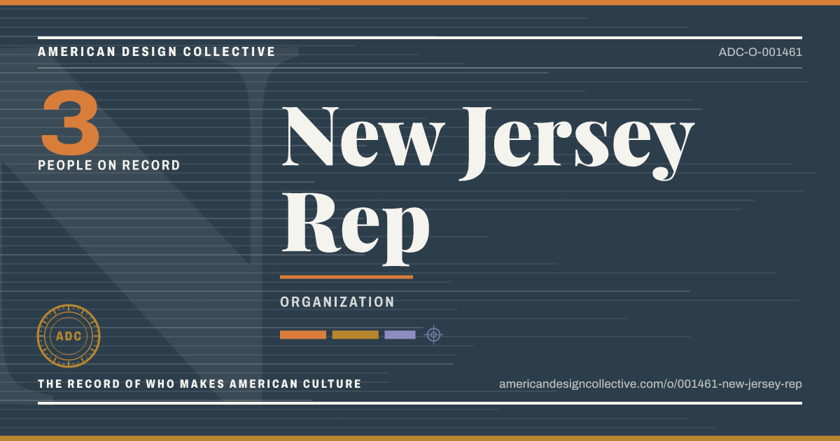 Registry card for New Jersey Rep: the ADC seal, New Jersey Rep, and how much is on record.