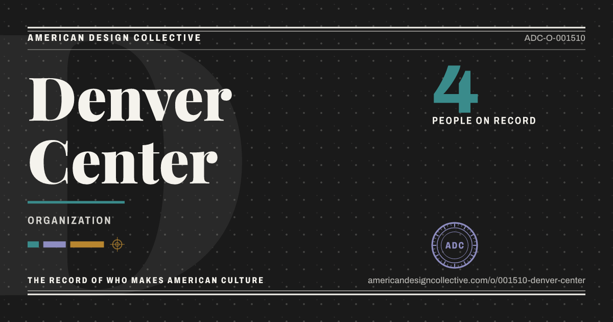 Registry card for Denver Center: the ADC seal, Denver Center, and how much is on record.