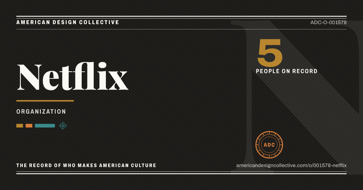 Registry card for Netflix: the ADC seal, Netflix, and how much is on record.