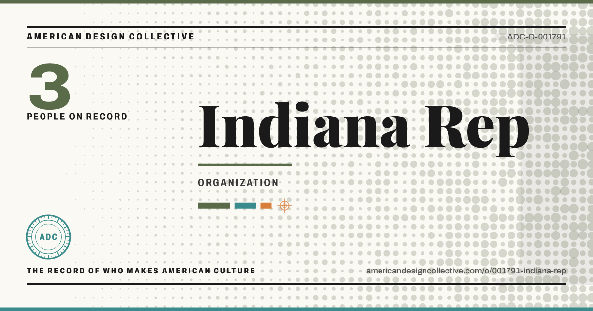 Registry card for Indiana Rep: the ADC seal, Indiana Rep, and how much is on record.