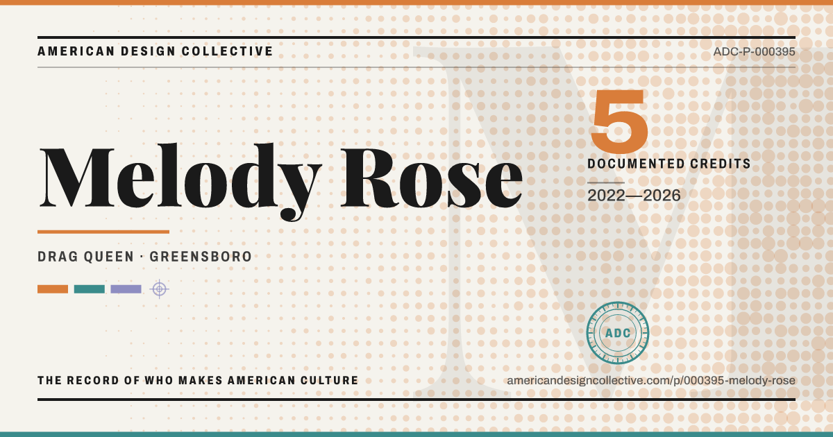 Registry card for Melody Rose: the ADC seal, Melody Rose, and how much is on record.