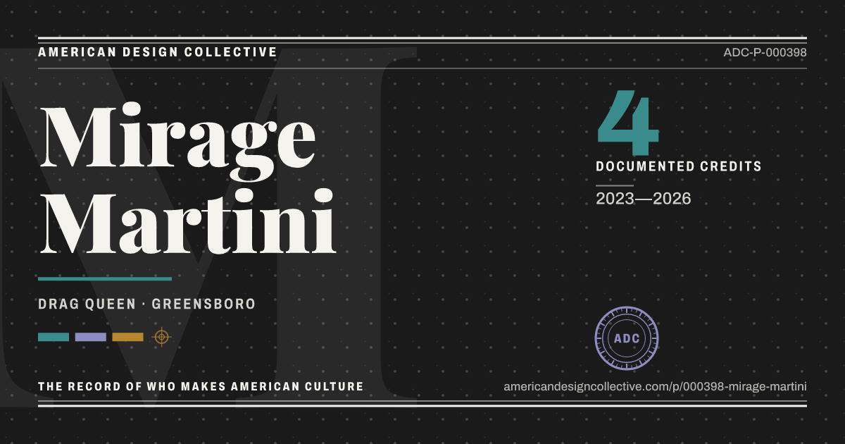 Registry card for Mirage Martini: the ADC seal, Mirage Martini, and how much is on record.