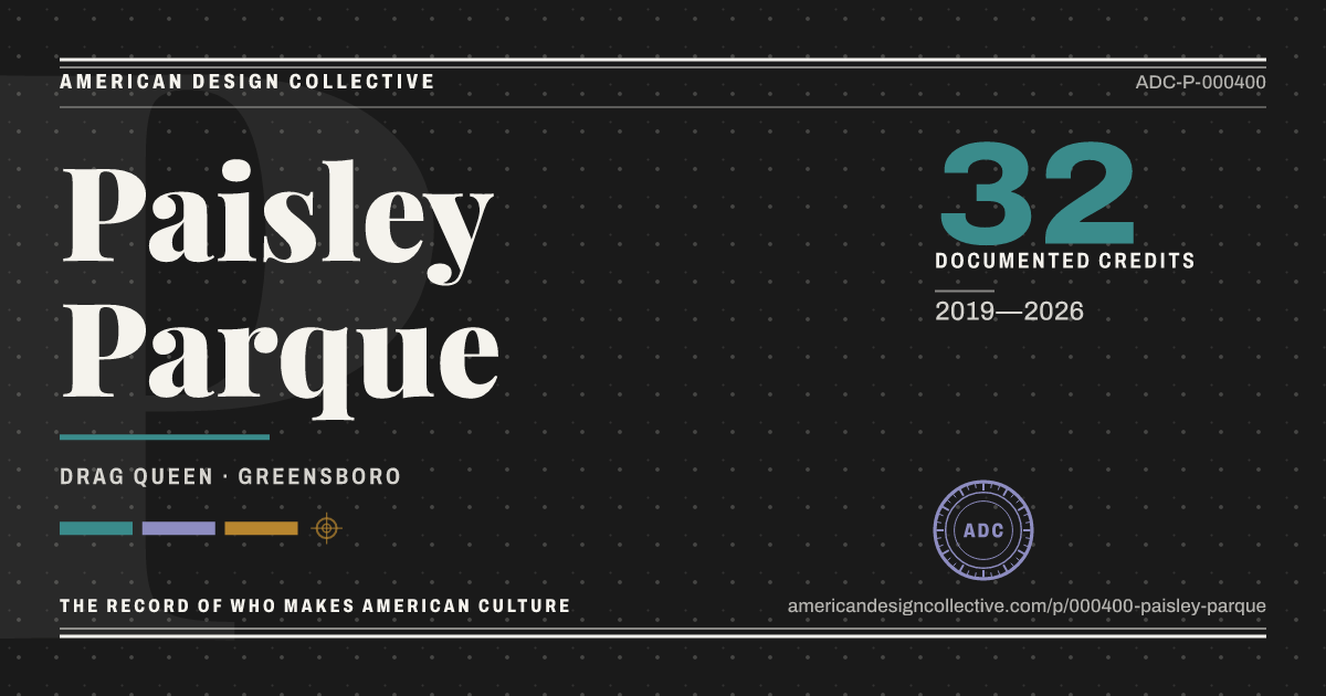 Registry card for Paisley Parque: the ADC seal, Paisley Parque, and how much is on record.