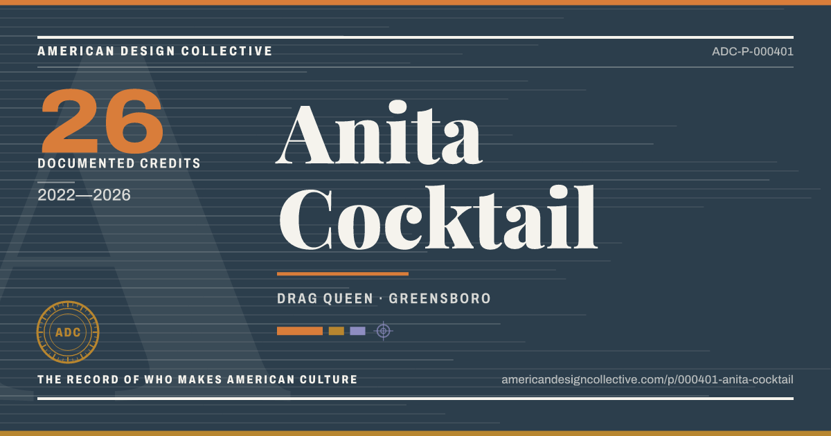 Registry card for Anita Cocktail: the ADC seal, Anita Cocktail, and how much is on record.