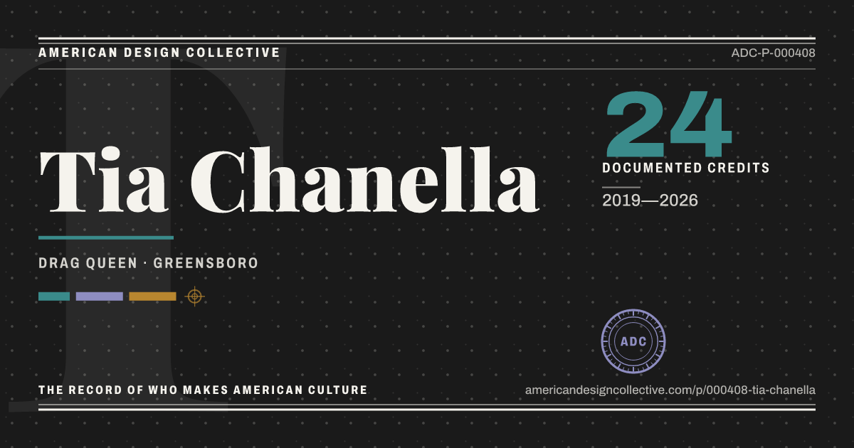 Registry card for Tia Chanella: the ADC seal, Tia Chanella, and how much is on record.
