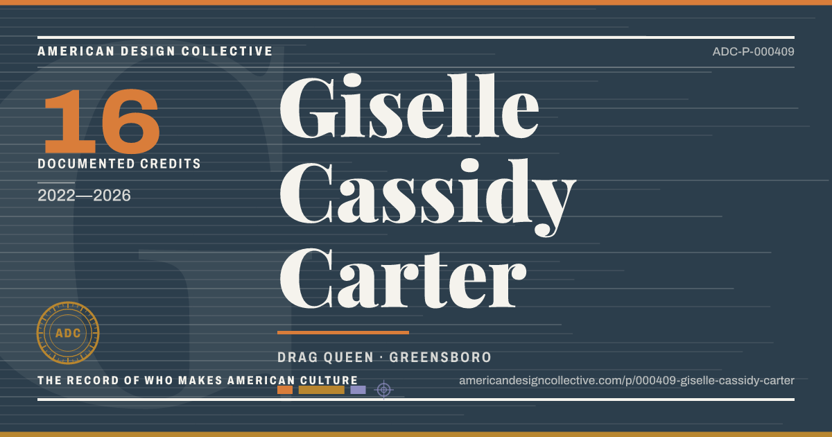 Registry card for Giselle Cassidy Carter: the ADC seal, Giselle Cassidy Carter, and how much is on record.