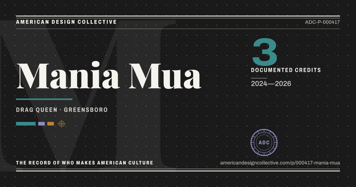 Registry card for Mania Mua: the ADC seal, Mania Mua, and how much is on record.