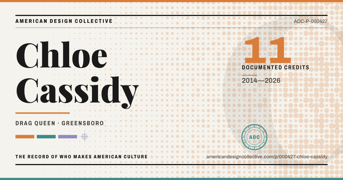 Registry card for Chloe Cassidy: the ADC seal, Chloe Cassidy, and how much is on record.
