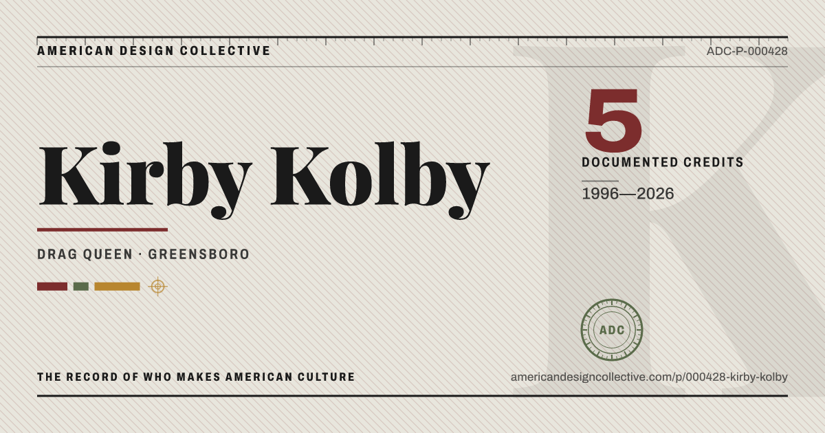 Registry card for Kirby Kolby: the ADC seal, Kirby Kolby, and how much is on record.