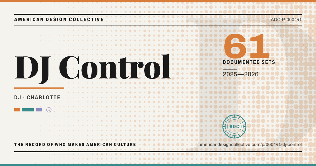 Registry card for DJ Control: the ADC seal, DJ Control, and how much is on record.