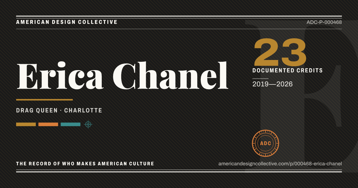 Registry card for Erica Chanel: the ADC seal, Erica Chanel, and how much is on record.