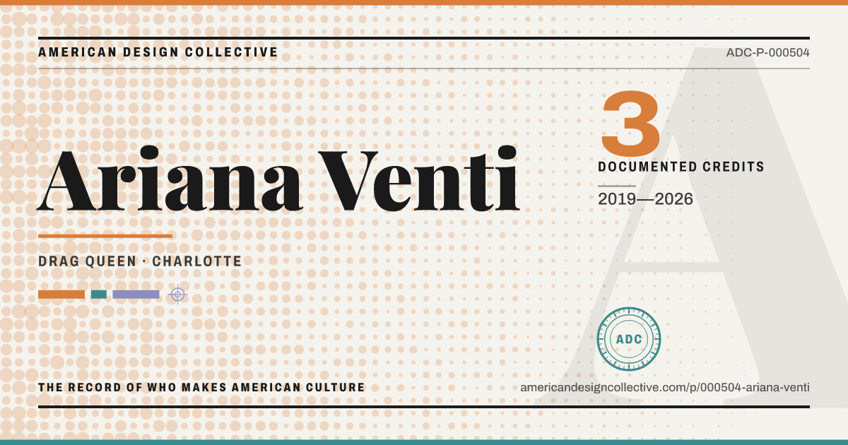 Registry card for Ariana Venti: the ADC seal, Ariana Venti, and how much is on record.