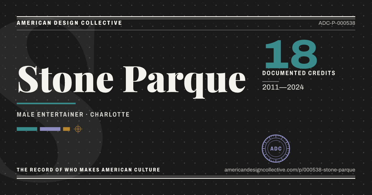 Registry card for Stone Parque: the ADC seal, Stone Parque, and how much is on record.