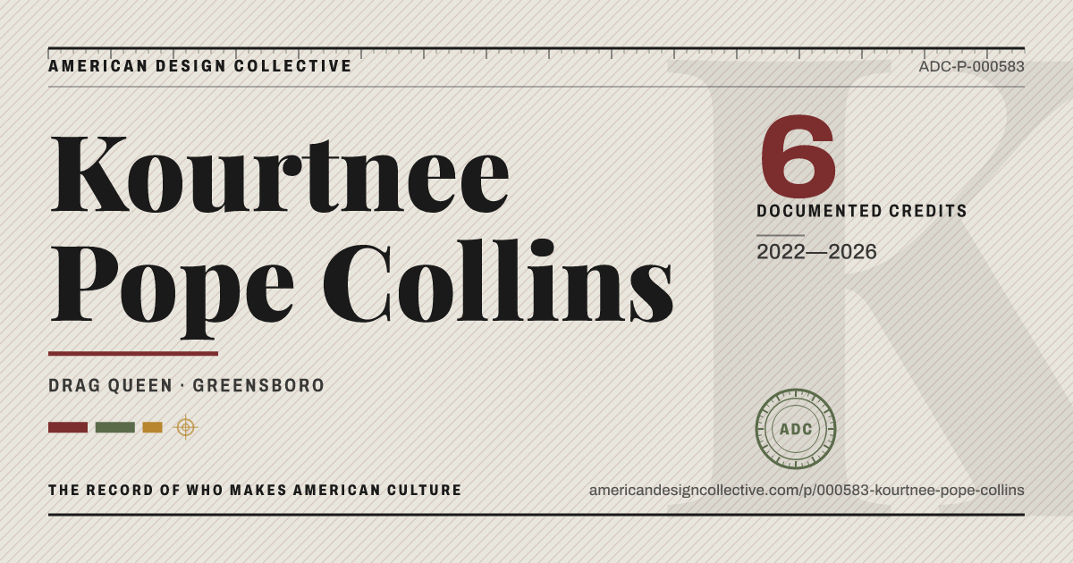 Registry card for Kourtnee Pope Collins: the ADC seal, Kourtnee Pope Collins, and how much is on record.