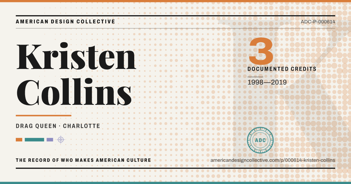 Registry card for Kristen Collins: the ADC seal, Kristen Collins, and how much is on record.