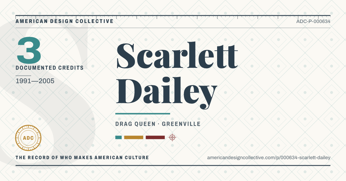 Registry card for Scarlett Dailey: the ADC seal, Scarlett Dailey, and how much is on record.