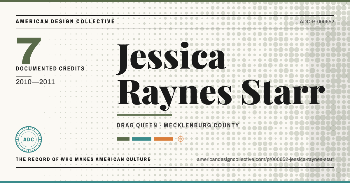 Registry card for Jessica Raynes Starr: the ADC seal, Jessica Raynes Starr, and how much is on record.