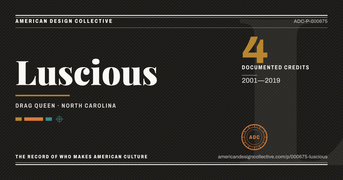 Registry card for Luscious: the ADC seal, Luscious, and how much is on record.